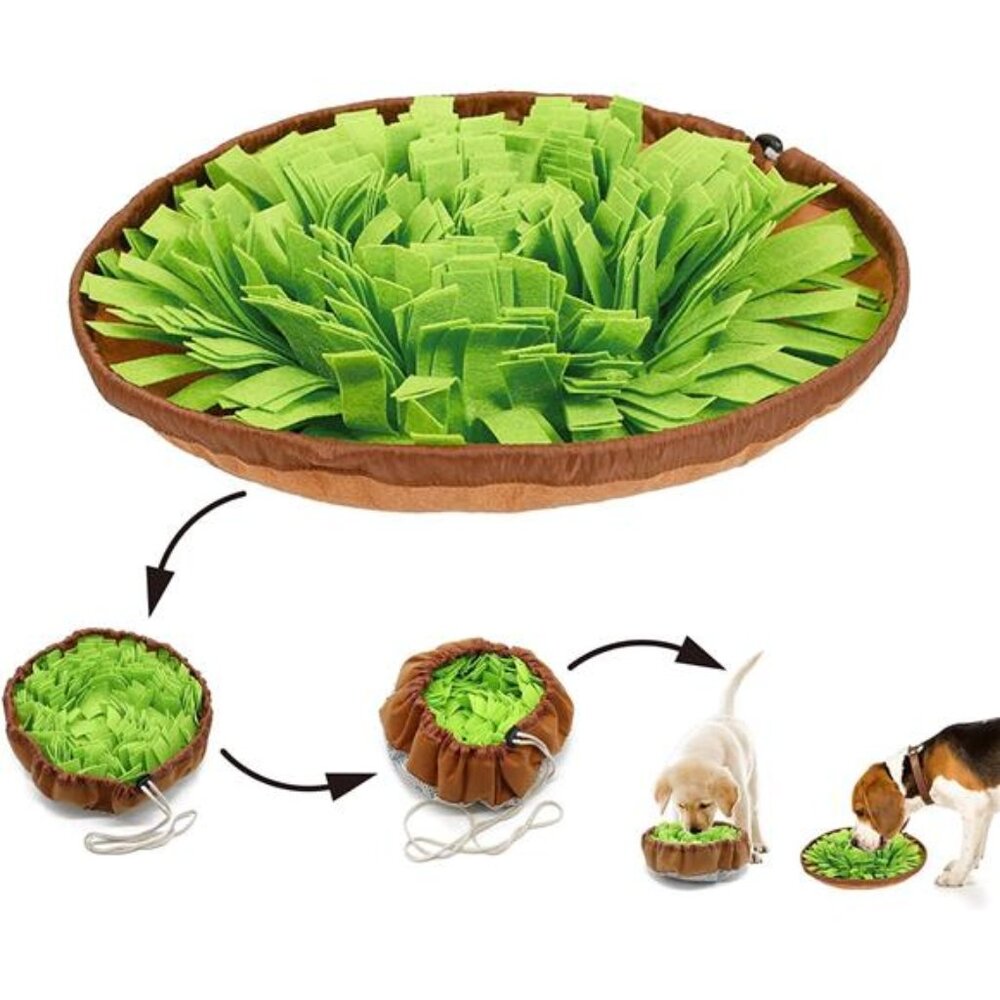 Snuffle Mat for Dogs - Slow Feeding Bowl Encourages Natural Foraging Skills
